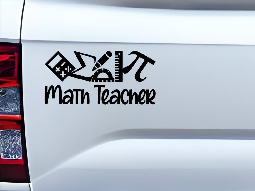 Math Teacher Car Decal: Bumper Sticker for Car, Gift for Math Teacher ...