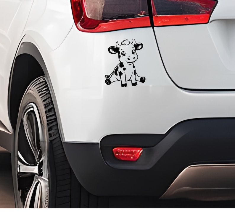 Cow Car Decal/cow Bumper Sticker/cow Fuel Cover Decal/cow Lover Gift ...