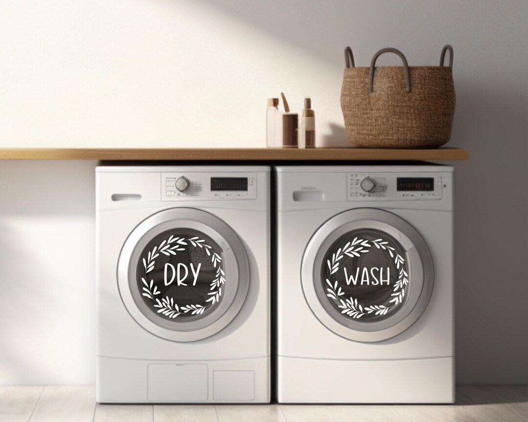 Floral Vine Laundry Room Wash and Dry Vinyl Decals-set of 2 - Etsy