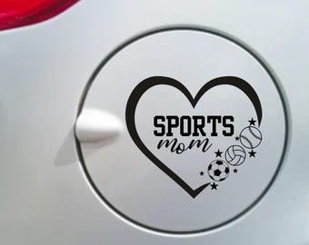 Sports Mom Vinyl Car Auto Window Decal: Basketball Baseball Volleyball Bumper Sticker