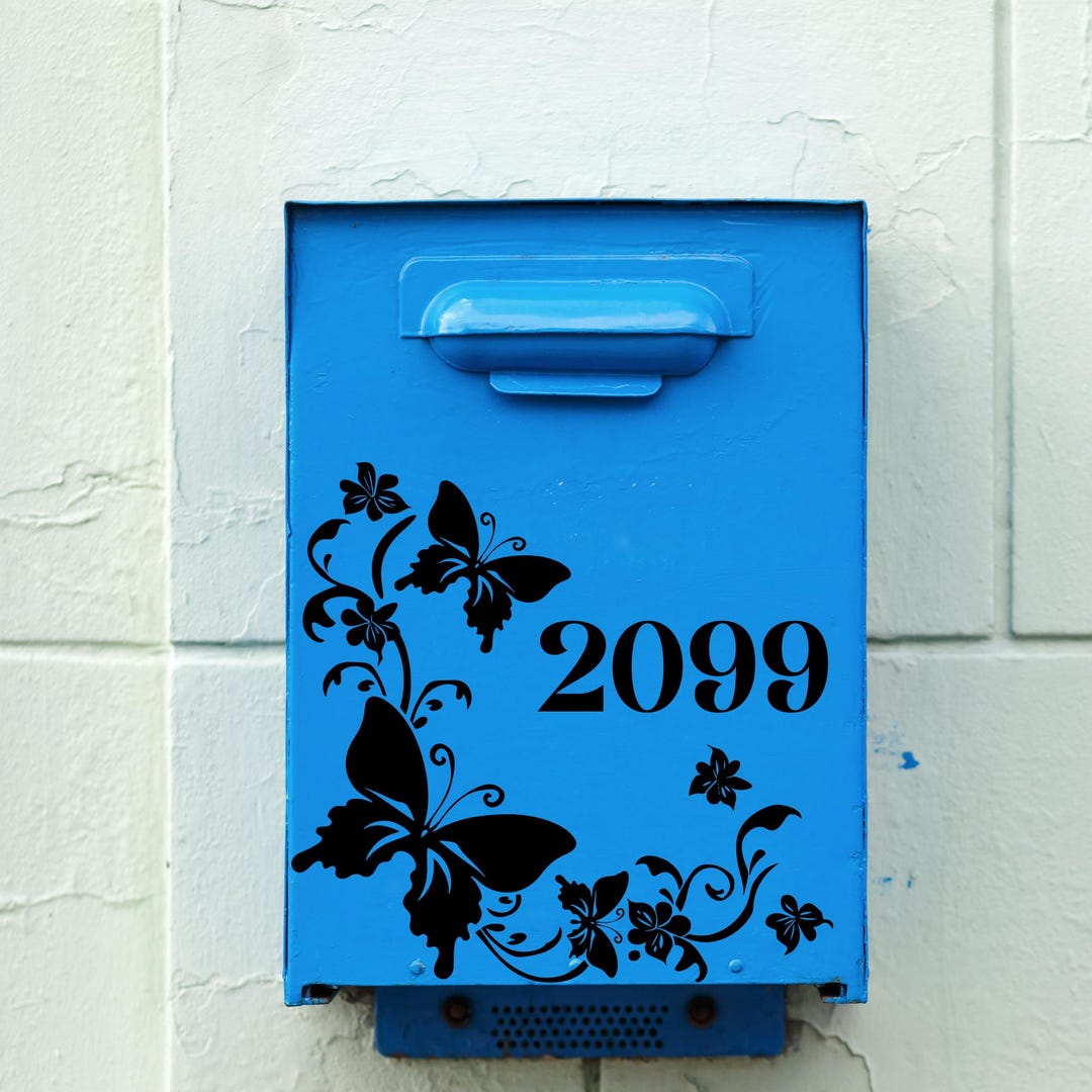 Personalized Butterflies Wall Mailbox Decal: Custom Decorative Name ...