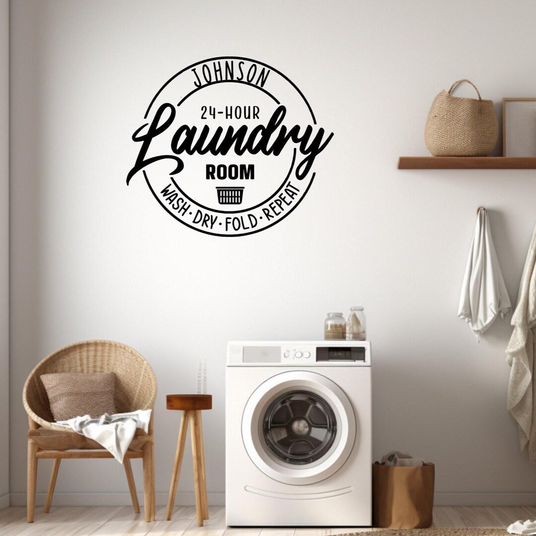 Personalized Laundry Room Vinyl Wall Decal/removable Vinyl Wall Decal ...