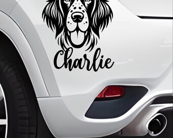 English Setter Car Decal: Dog Breed Bumper Sticker Gift For Pet Owner English Setter Dog Lover Mom Dad