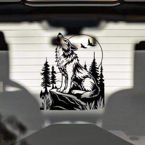 Howling Wolf Car Decal Auto Window Bumper Sticker/Gift For Wolf Lover Decal Sticker