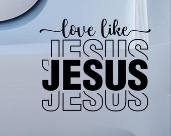 Love Like Jesus Car Decal: Christian Bible Verse Religious Auto Window Sticker-Gift For Christian