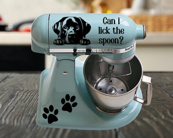 Labrador Stand Mixer Vinyl Decal/Lab Permanent Vinyl Mixer Decal/Kitchen Mixer Decal Set/Custom Dog Kitchenaid Decal Sticker