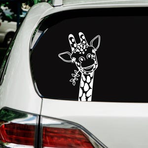 Giraffe Car Decal: Vinyl Window Sticker, Animal Lover Gift