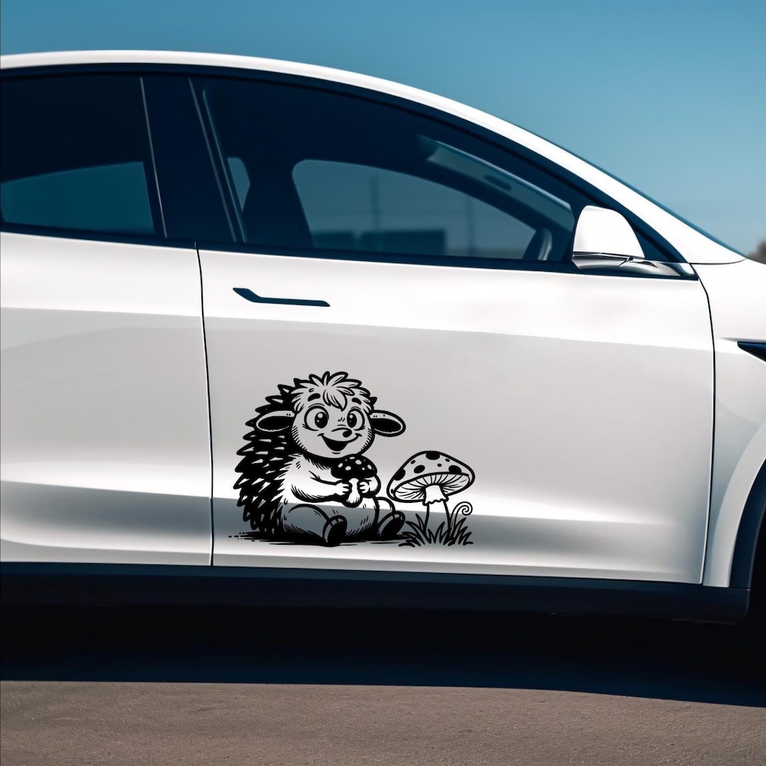 Loading Sticker Gift Hedgehog With Mushroom Car Auto Window Decal Bumper Sticker Lover Gift ...