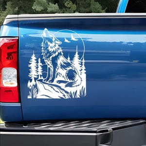 Howling Wolf Car Decal Auto Window Bumper Sticker/Gift For Wolf Lover Decal Sticker