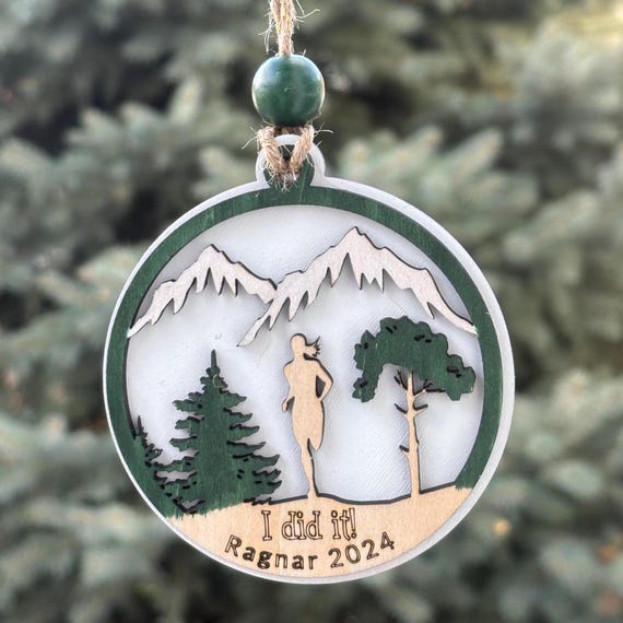 Running Ornament, Personalized with Custom Engraving -  A Great Hand Made Ornament for a New Runner or a New Accomplishment
