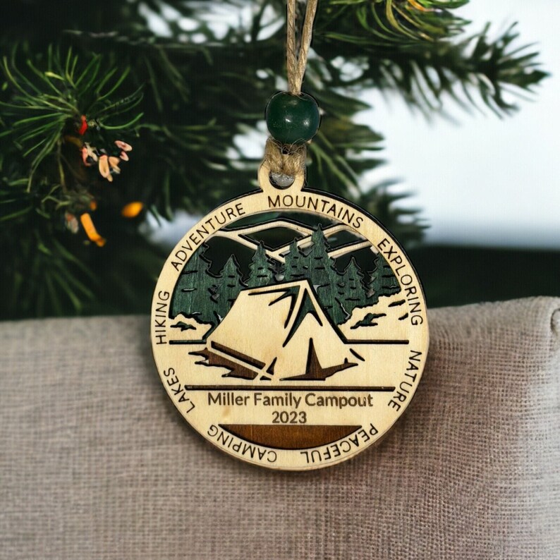 Personalized Tent Camping Ornament or Gift Tag Camp Tent Gift Custom