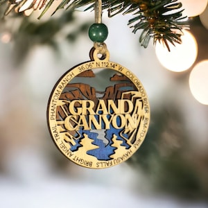 Grand Canyon National Park Hand Made Wooden Christmas Tree Ornament or Gift Tag, a Unique Arizona Gift