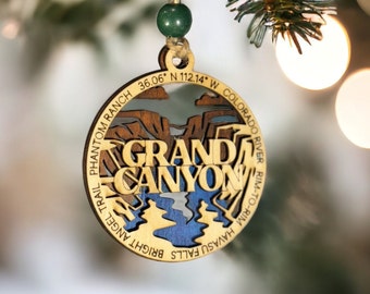 Grand Canyon National Park Hand Made Wooden Christmas Tree Ornament or Gift Tag, a Unique Arizona Gift