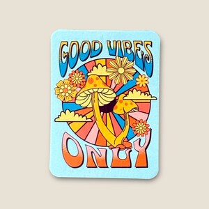 Good Vibes Only Mushroom Refrigerator Magnet, a Funny Gift for Friends