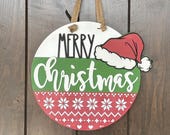 Merry Christmas Door Sign or Wall Decor, A Festive Holiday Housewarming Gift