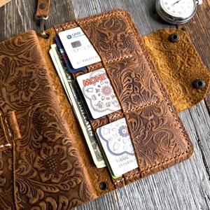 Leather Wristlet Wallet I Wallet with Phone Holder I Women Travel Wallet I Wallet Purse I Clutch Wallet I Credit Card Holder image 3