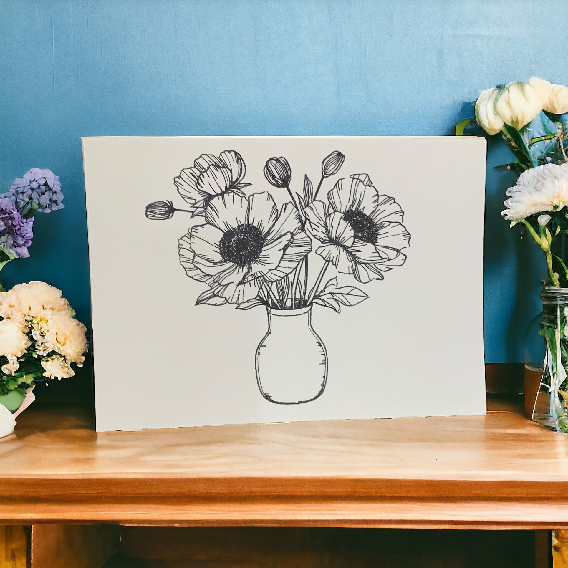 Original Hand Drawn Flowers Etsy original-hand-drawn-flowers-etsy