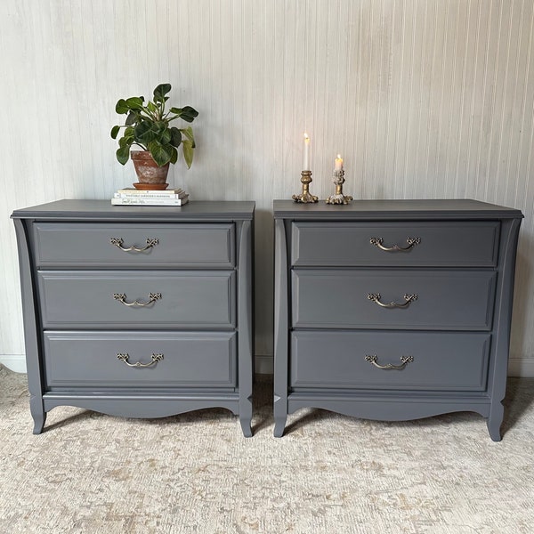 AVAILABLE French Provincial Style Nightstand Pair / Nightstands / Nighstand Set