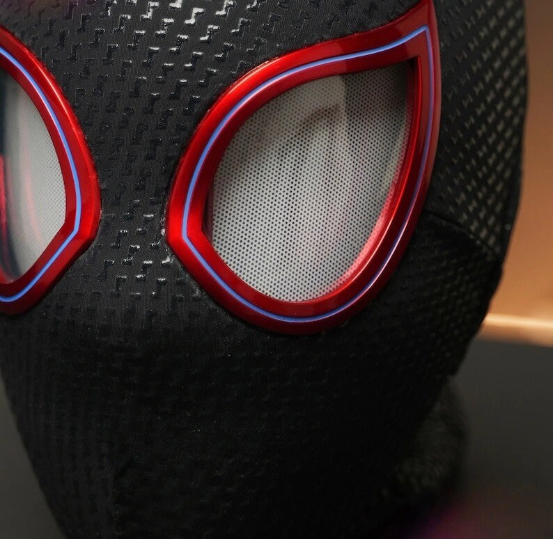 Spider Man Blinking Miles Morales Mask Moving Eyes Winking Etsy Australia