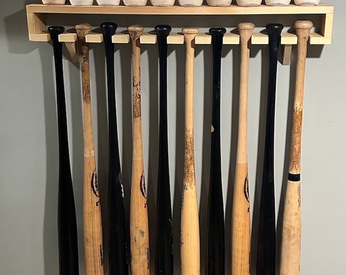 Full Size Baseball and Bat Display Shelf