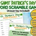 St Patrick's Day Word Scramble Party Game Guessing Activity Printable ...