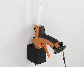 Wall Mount glue gun holder, easy install; for craft room, art class, workshop, maker space, office,