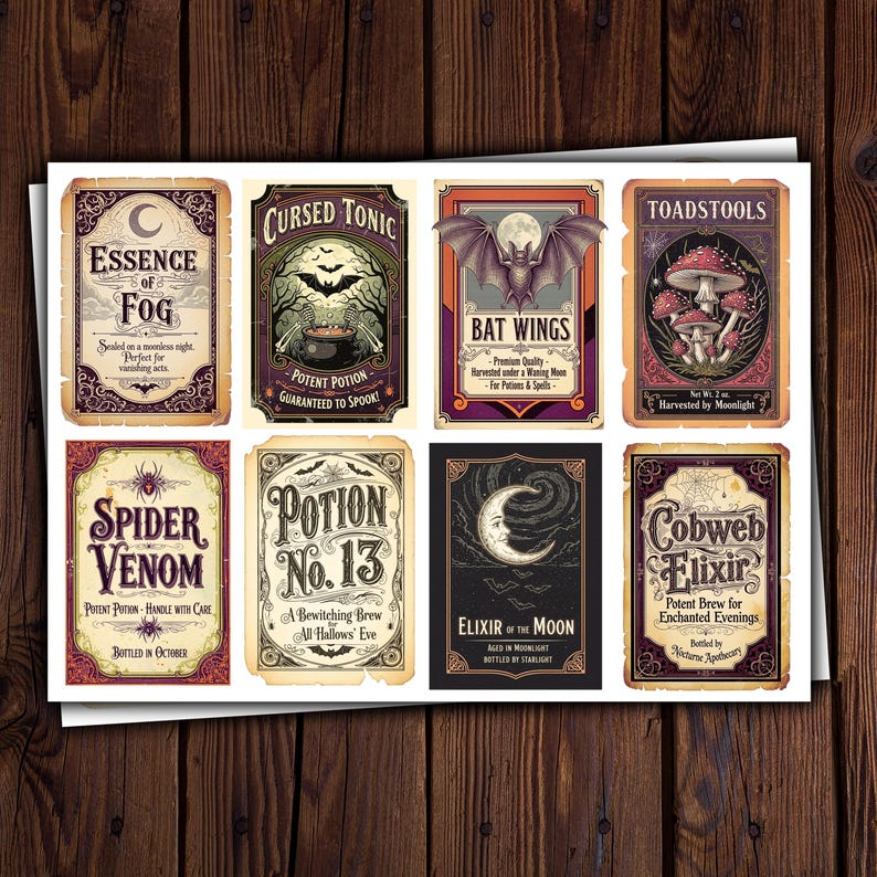Spell Label Witch Potion Labels, Apothecary Labels for Spell Jars, Witchcraft ...