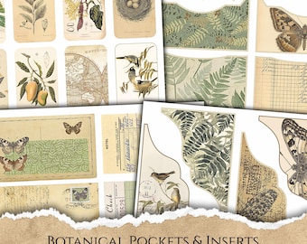 Vintage Botanical Junk Journal Kit With Printable Nature Pockets ...