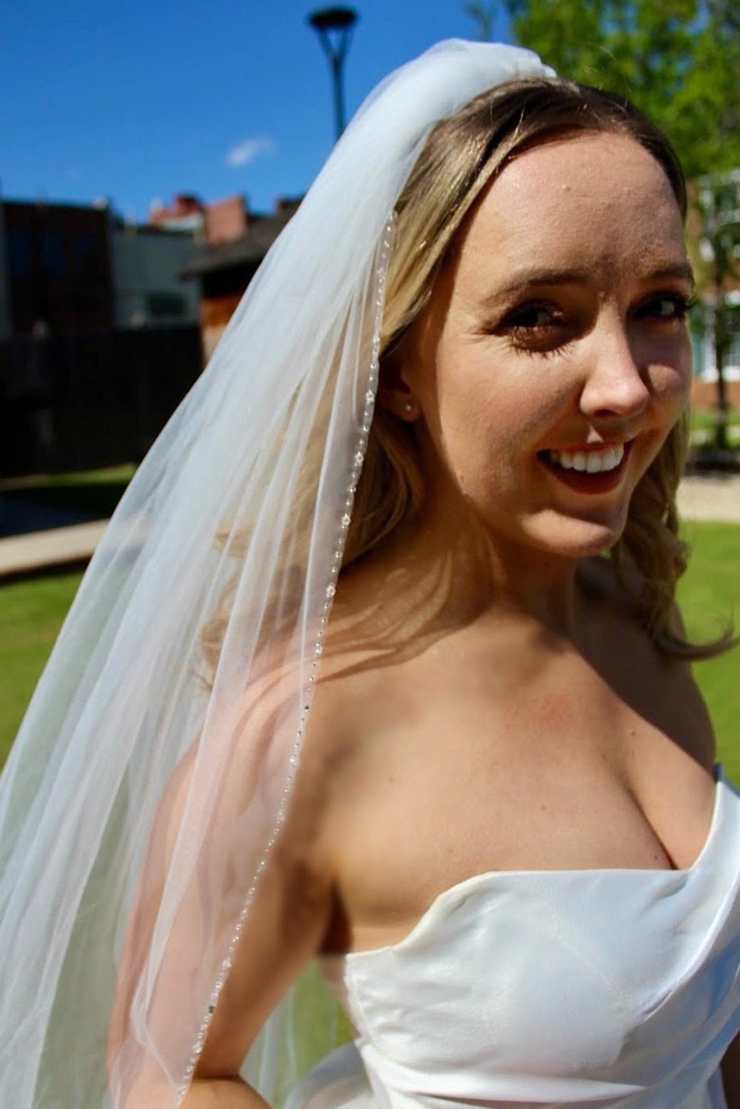 Voile Court Pour Mariée Mariage Perles