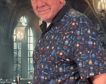 Wizarding Hawaiian Shirt: Potions, Wands, & Spells