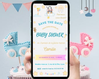 Customizable Virtual Invitation - Baby Shower, Gender Reveal, Baby Shower, Birthday, Birth Announcement Invitation Template