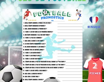 Football Game - Football Predictions in French - Printable Football Match Game - Football Teams Game - Game for Children and Adults