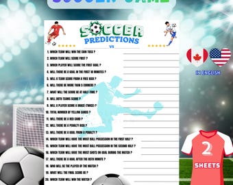 Soccer Predictions Game - Printable Soccer Party Game - Soccer Teams Game - Soccer Match Predictions - Soccer Party Game - Soccer Activity