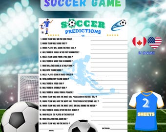 Soccer Predictions Game - Printable Soccer Party Game - Soccer Teams Game - Soccer Match Predictions - Soccer Party Game - Soccer Activity