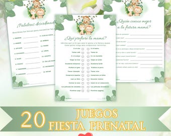 Prenatal Fiesta Games, Prenatal Fiesta Games Set, Baby Shower Activities in Español, Generosity Revelation, Newborn Fiesta, Safari