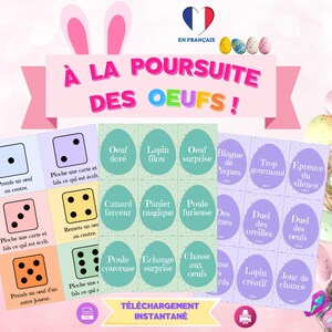 JEU de Pâques à imprimer - Jeu de cartes imprimable - Activité de Pâques en famille - Jeu amusant de Défis - Jeu de cartes en Français