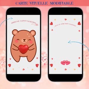 Virtual Birthday Card to personalize - Editable greeting card template | Birthday | Valentine's Day | Friendship | Kawaii