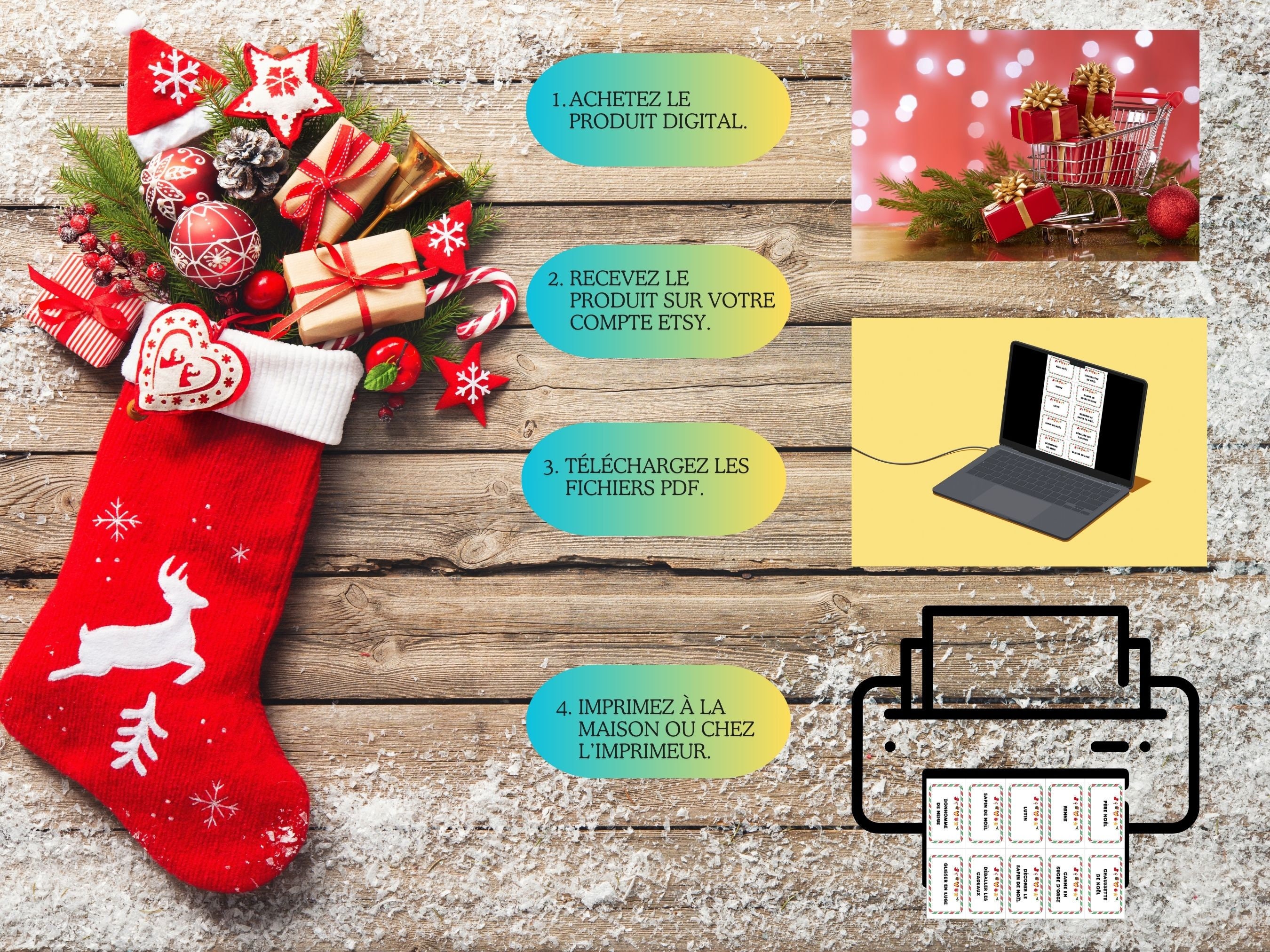 CHRISTMAS PICTIONARY In French 100 Cards Printable Game Christmas Pictionary Digital Product CHRISTMAS PICTIONARY In French 100 Cards Printable Game Christmas Pictionary Digital Product