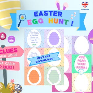 Easter Egg Hunt Activity - Easter Scavenger Hunt for Kids - Easter Treasure Hunt Clues - Kids Easter Egg Hunt Game - Fun Easter Hunt Bundle