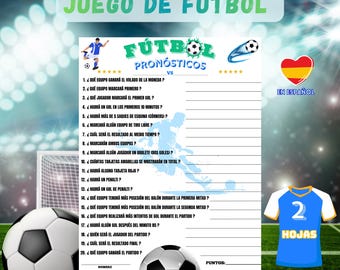 Juego de Fútbol printable - Juego de Pregnósticos de Fútbol - Juego Partido de Fútbol, Actividad para Partidos Fútbol, Aficionados de Fútbol
