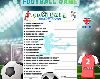 Football Predictions Game - Printable Football Party Game - Football Teams Game - Football Match Predictions - Football Party Game - Matches