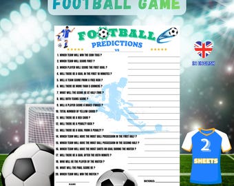 Football Predictions Game - Printable Football Party Game - Football Teams Game - Football Match Predictions - Football Party Game - Matches
