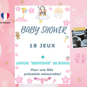 Printable Baby Shower Games - Printable Baby Shower Games - Baby Shower Activities in French - Baby Shower - Baby Predictions