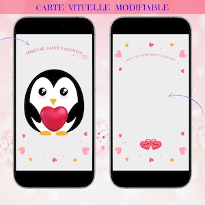 Carte Anniversaire Virtuelle Modifiable - Modèle carte de souhaits à personnaliser | Anniversaire | La Saint-Valentin | Amitié | Kawaii