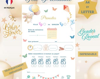 Printable Baby Shower & Gender Reveal Games - Set of 2 Activities for Baby Shower Parties - Baby Predictions and Advice - Printable Games