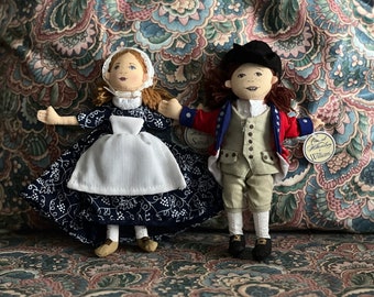 Vintage Colonial Williamsburg Small Cloth Dolls