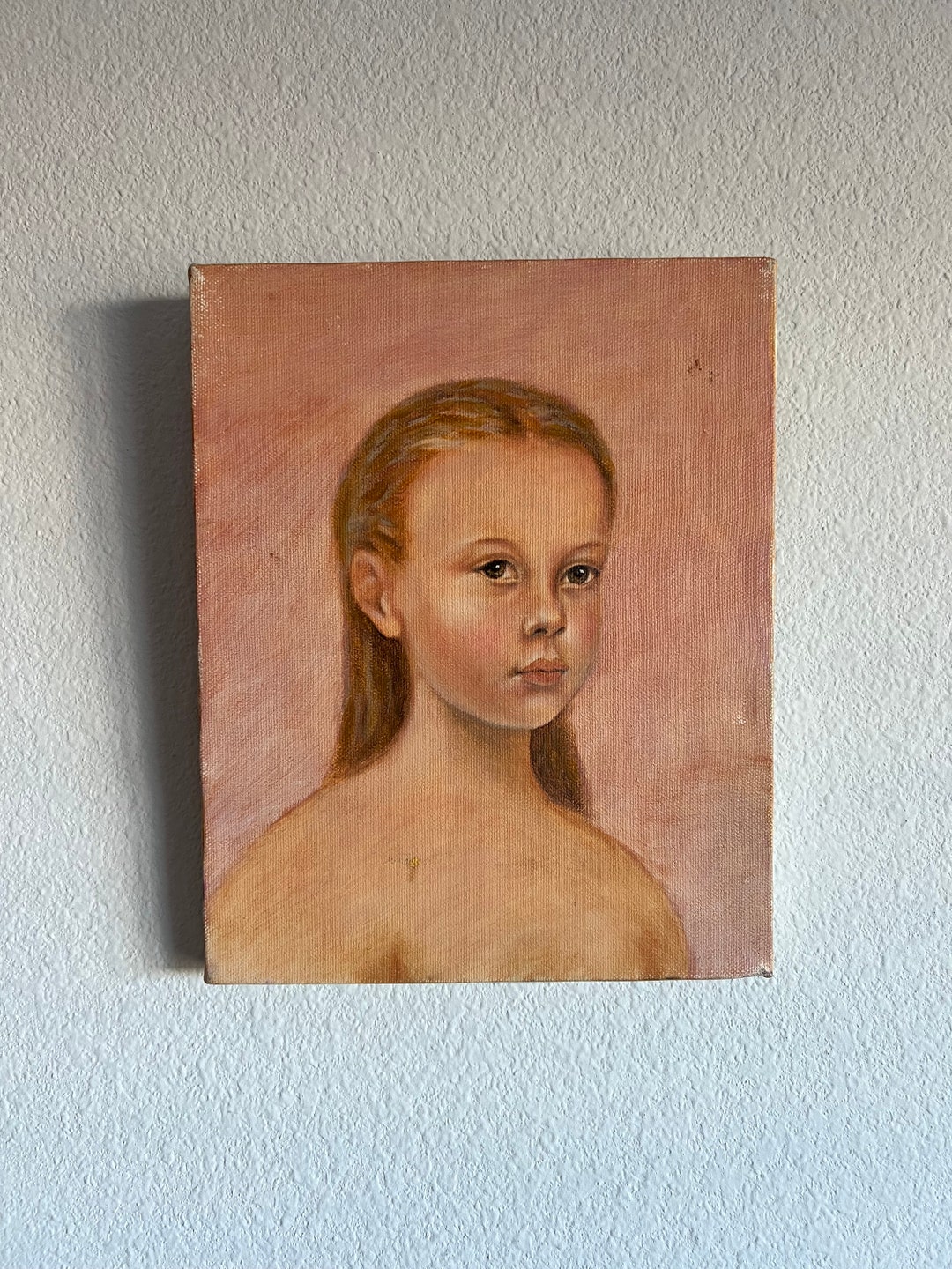 Vintage Original Oil Painting Portrait of Girl - Etsy
