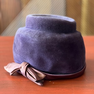 1940s/50s Vintage Riviera Velour Hat 1940s Fabulous French Riviera Hat / Vintage 40s Atomic  main image 4