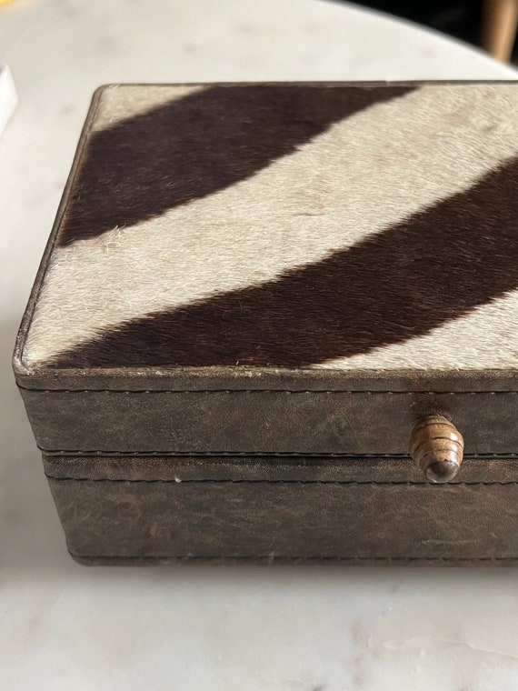 Vintage Zebra Leather Decorative Box - image 3