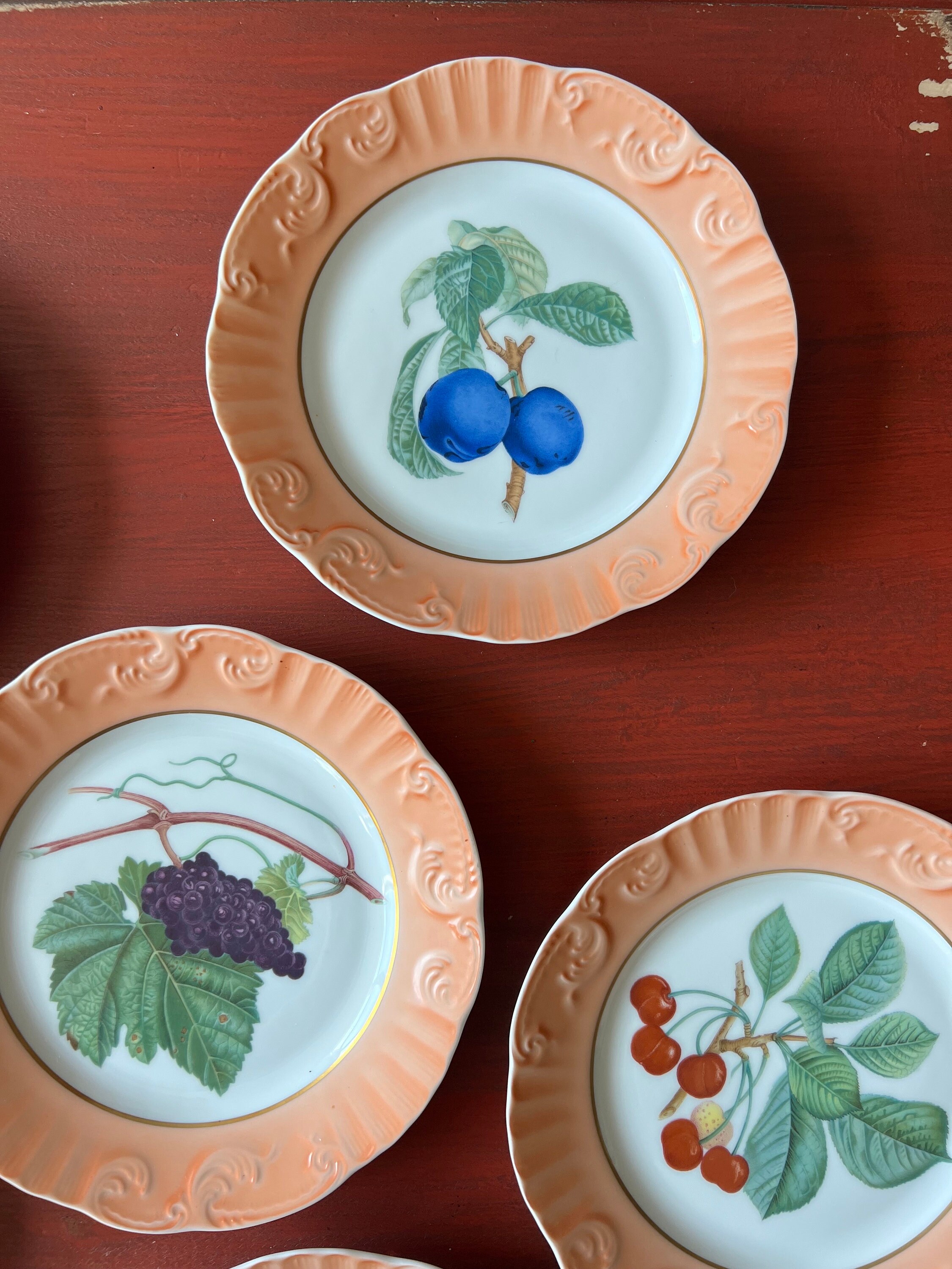 食器 Antique,Vista Alegre, Mottahedeh Vintage Mottahedeh Vista Alegre Summer Fruit Cake Stand and Plates